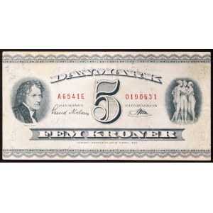 Denmark, Kingdom, 5 Kroner 1954