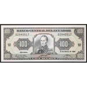Ecuador, Republic, 100 Sucres 21/02/1994