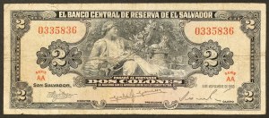 El Salvador, Republic, 2 Colones 09/11/1960