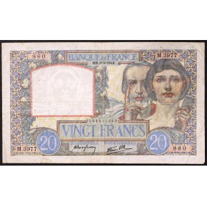 France, French State, 20 Francs 08/05/1941