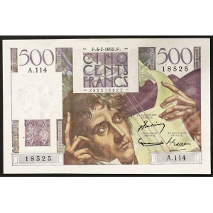 France, Fourth Republic, 500 Francs 03/07/1952