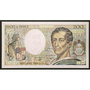 France, Fifth Republic, 200 Francs 1990