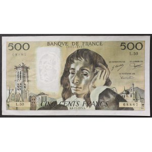 France, Fifth Republic, 500 Francs 06/11/1975