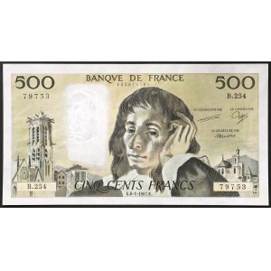 France, Fifth Republic, 500 Francs 08/01/1987