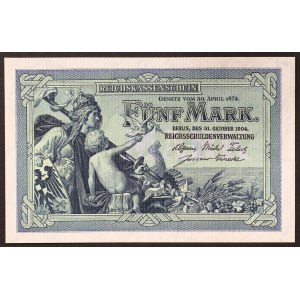 Germany, GERMAN EMPIRE, 5 Mark 31/10/1904
