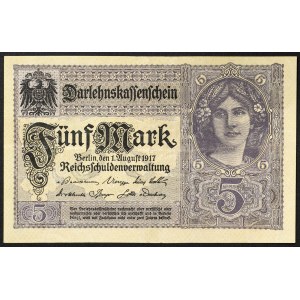 Germany, GERMAN EMPIRE, 5 Mark 01/08/1917