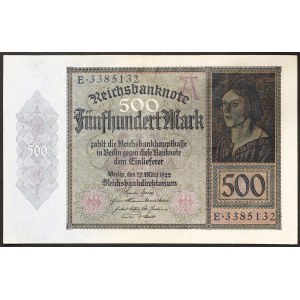 Germany, WEIMAR REPUBLIC, 500 Mark 27/03/1922