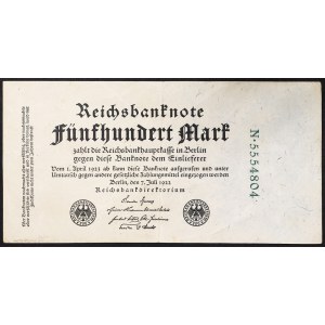 Germany, WEIMAR REPUBLIC, 500 Mark 07/07/1922