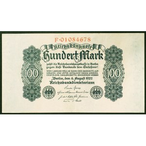 Germany, WEIMAR REPUBLIC, 100 Mark 04/08/1922
