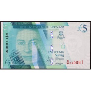 Gibraltar, British Colony, 5 Pounds 01/01/2011