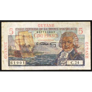 Guayana, Caisse centrale de la France d'outre-mer, 5 Francs n.d. (1946)