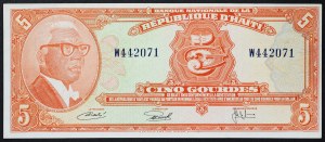 Haiti, Republic, 5 Gourdes 22/11/1973