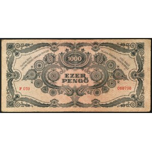 Hungary, Kingdom, Miklós Horthy, 1.000 Pengo 15/07/1945