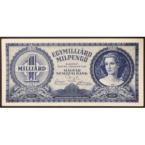 Hungary, Republic, First Republic, 1.000.000.000 MilPengo 03/06/1946
