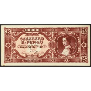 Hungary, Republic, First Republic, 100 000 B. Pengo 03/06/1946