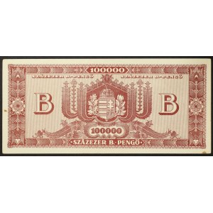 Hungary, Republic, First Republic, 100 000 B. Pengo 03/06/1946