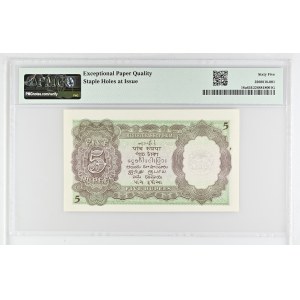 India, British India, George VI, 5 Rupees n.d. (1937)