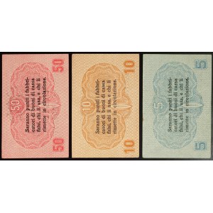 Italy, Austrian Occupation, Cassa Veneta dei Prestiti, Lot 3 pcs.