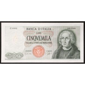 Italy, Italian Republic, 5.000 Lire 03/09/1964