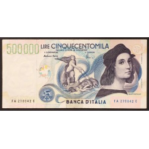 Italy, Italian Republic, 500.000 Lire 06/05/1997