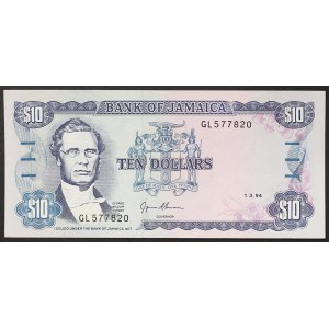 Jamaica, Commonwealth, 10 Dollars 01/03/1994