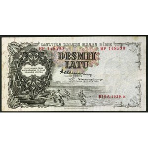 Latvia, First Republic, 10 Latu 1939