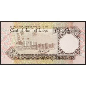 Libya, Republic, 1/4 Dinar 1990