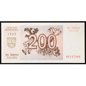 Lithuania, Republic, 200 Talonas 1993