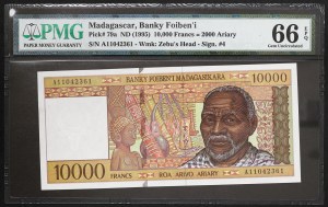 Madagascar, Malagasy Republic, 10.000 Francs 1995