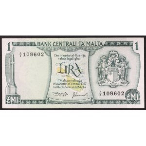 Malta, Republic, 1 lira 1967 (1973)