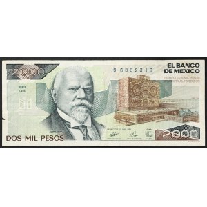 Mexico, Second Republic, 2.000 Pesos 28/03/1989