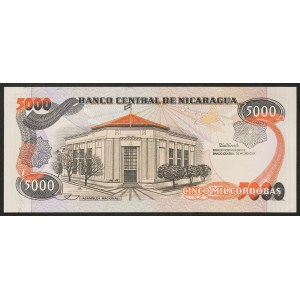Nicaragua, Republic, 5.000 Cordobas n.d. (1988)