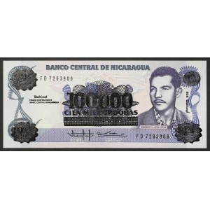 Nicaragua, Republic, 100.000 Cordobas n.d. (1989)