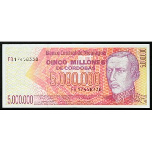 Nicaragua, Republic, 5.000.000 Cordobas n.d. (1990)