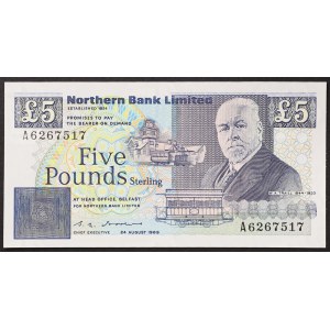 Northern Ireland, Republic, 5 Pounds 24/08/1989