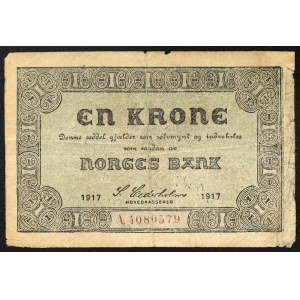Norway, Kingdom, 1 Krone 1917