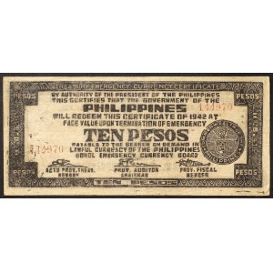Philippines, Commonwealth, 10 Pesos 1942