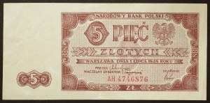 Poland, Republic, 5 Zlotych 1948