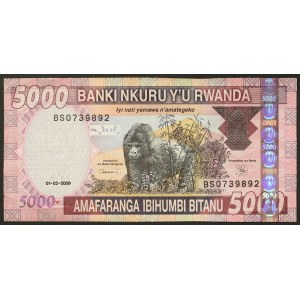 Rwanda, Republic, 5.000 Francs 01/02/2009