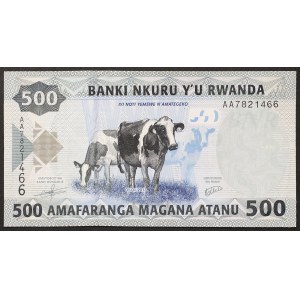 Rwanda, republika, 500 frankov 01/01/2013