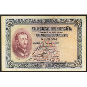 Spain, Kingdom, 25 Pesetas 12/10/1926