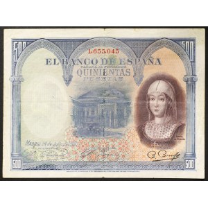 Spain, Kingdom, 500 Pesetas 24/07/1927