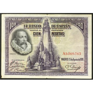 Espagne, Royaume, 100 Pesetas 15/08/1928