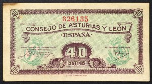 Spain, Republic, 40 Centimos n.d. (1936)