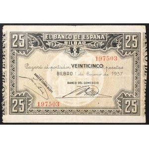 Spain, Republic, 25 Pesetas 01/01/1937