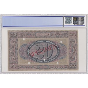 Swiss Confederation, 20 Francs SPECIMEN 1922-06-01 00:00:00
