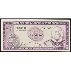 Tonga, Kingdom, 5 Pa'anga 1985