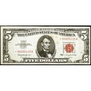 United States, 5 Dollars RED STAR 1963