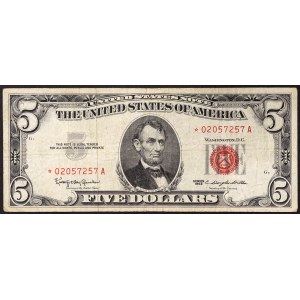 United States, 5 Dollars RED STAR 1963