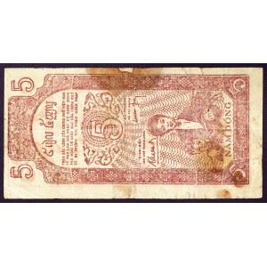 North Vietnam, First northern đồng, 5 Dong n.d. (1947)